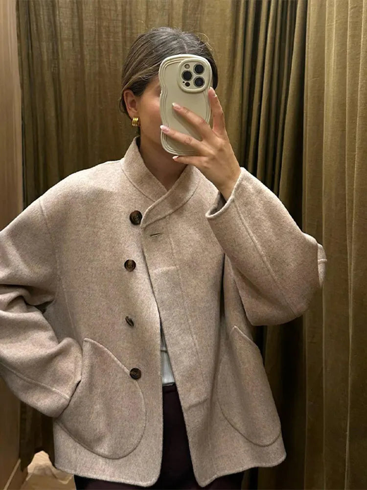 Elara - Oversized Wool Blend Coat