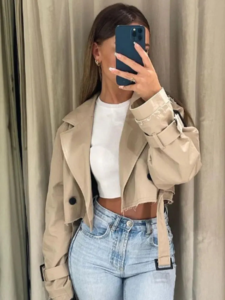 Loren - Cropped Belt Jacket